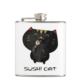 Gullig Kawaii svart Sushikatt Fickplunta