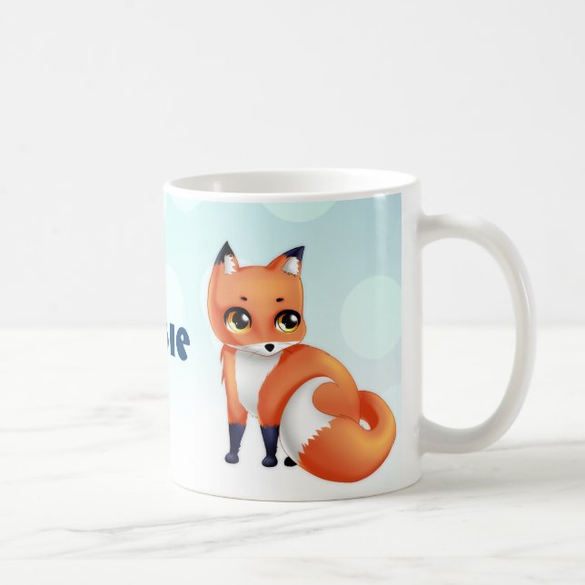 Gullig Kawaii tecknadräv Kaffemugg (Höger)