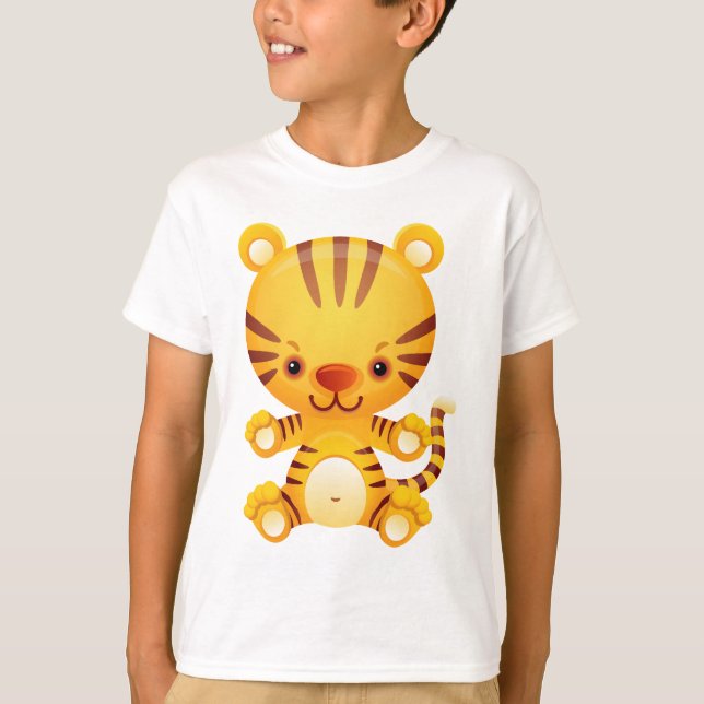 Gullig Kawaii tiger Tee Shirt (Framsida)