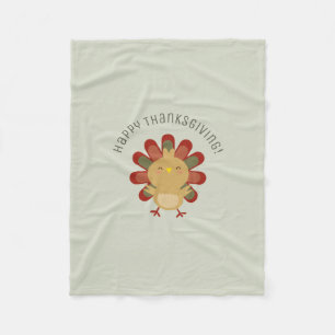 Gullig Kawaii Turkiet happy thanksgiving Fleecefilt