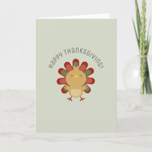 Gullig Kawaii Turkiet happy thanksgiving Helgkort