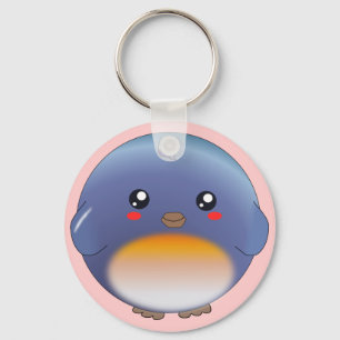 Gullig kawaiiblåsångarekeychain nyckelring