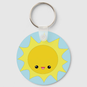 Gullig kawaiisolskenkeychain nyckelring