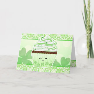 Gullig kawaiist patricks daymuffin kort