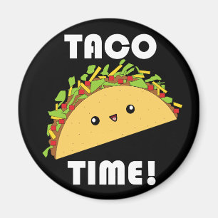 Gullig kawaiiTaco Time! knäppas Magnet