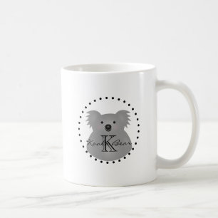 Gullig kelig Monogram för björn för Australien Kaffemugg