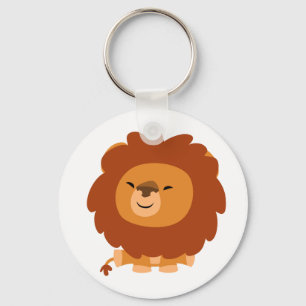 Gullig kelig tecknad lejona Keychain Nyckelring