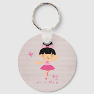 Gullig keychain för ballerina för nyckelring