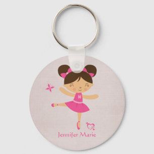 Gullig keychain för ballerina för nyckelring
