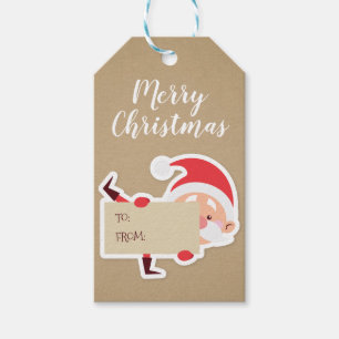 Gullig kika märkre för Santa julgåva Presentetikett