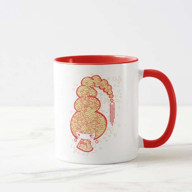 Gullig Kimonoflicka Mugg (Höger)