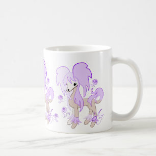 Gullig kines krönad lavendel kaffemugg