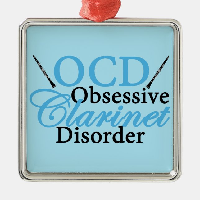 Gullig klarinett julgransprydnad metall (Framsidan)