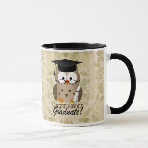 Gullig klok ugglastudent mugg
