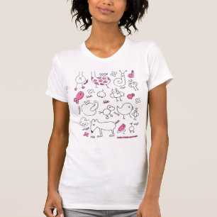 Gullig klottert-skjorta med det djura trycket för t-shirt