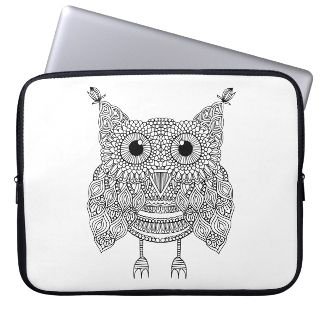 Gullig klotteruggla laptop sleeve (Framsidan)