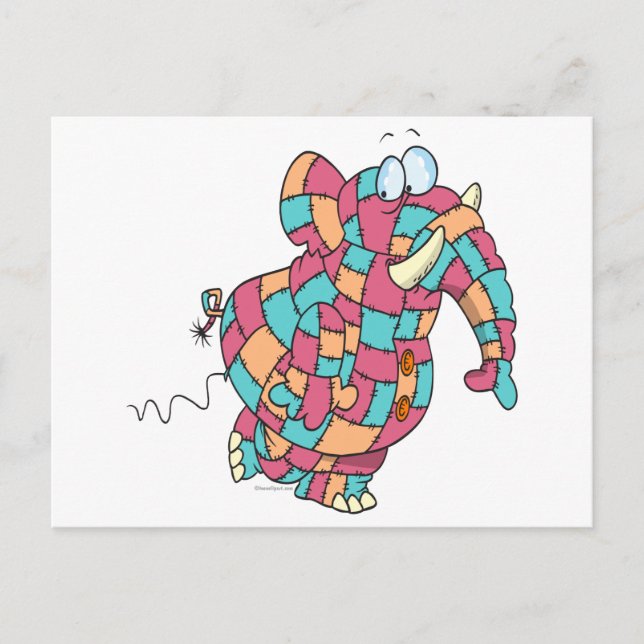 gullig, klumpig elefant vykort (Framsida)