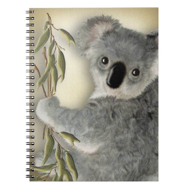 Gullig Koala Anteckningsbok Med Spiral (Framsidan)