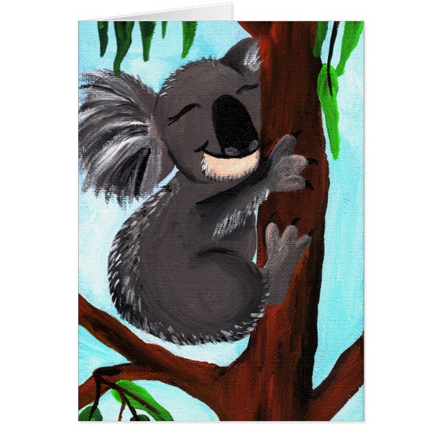 Gullig Koala Hälsningskort (Framsidan)