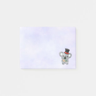 Gullig Koala i en svart top hat Post-it Block