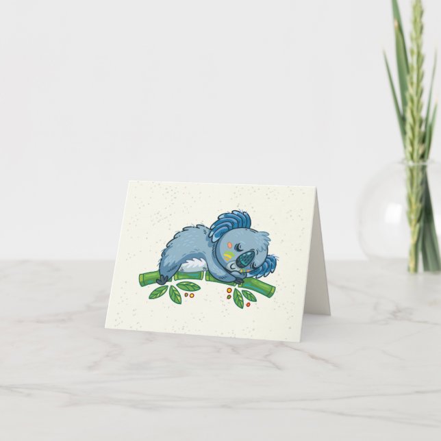 Gullig Koala Notecard Tack Kort (Framsida)