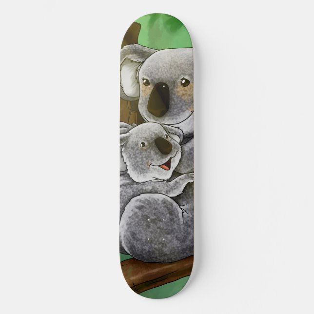 Gullig Koala och baby Skateboard Bräda 20,5 Cm (Framsida)