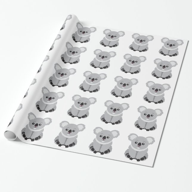 Gullig Koalabjörn Presentpapper (Utrullad)