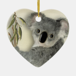 Gullig Koalapersonlig Julgransprydnad Keramik