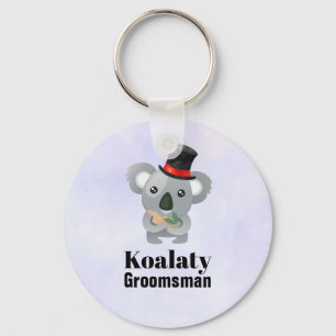 Gullig KoalavitsKoalaty Groomsman Nyckelring