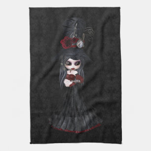 Gullig kökshandduk för Steampunk Goth flickasvar