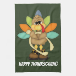 Gullig kökshandduk för thanksgivingkalkonhelgdag