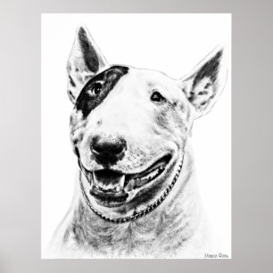 Gullig konst för tjurTerrierhund Poster