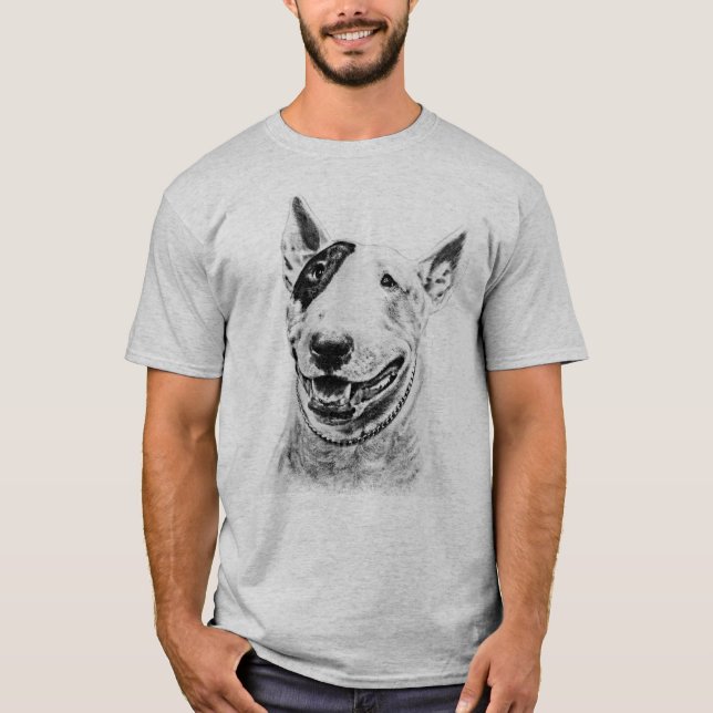 Gullig konst för tjurTerrierhund T-shirt (Framsida)