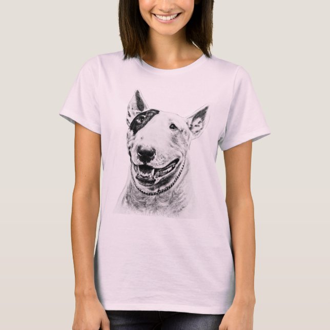 Gullig konst för tjurTerrierhund T Shirt (Framsida)