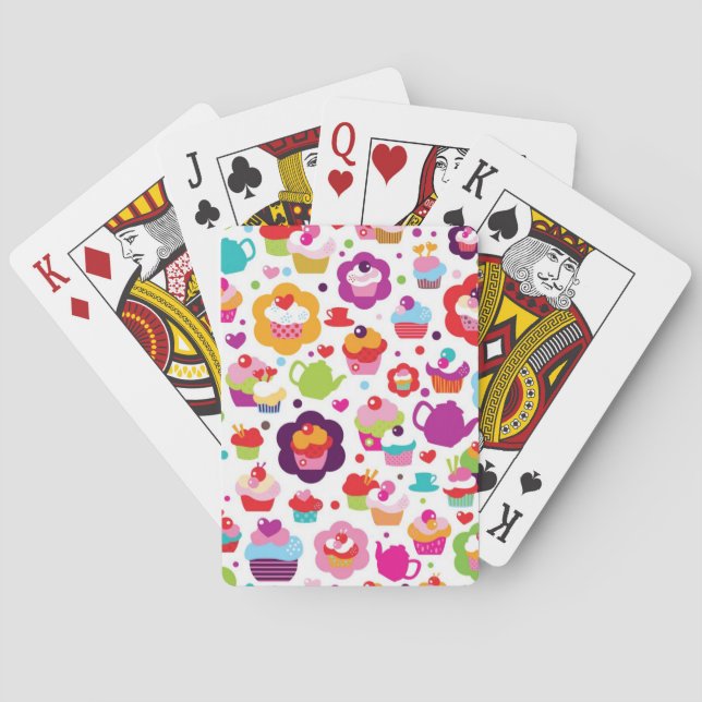 Gullig kopptårta och teakruka casinokort (Baksidan)
