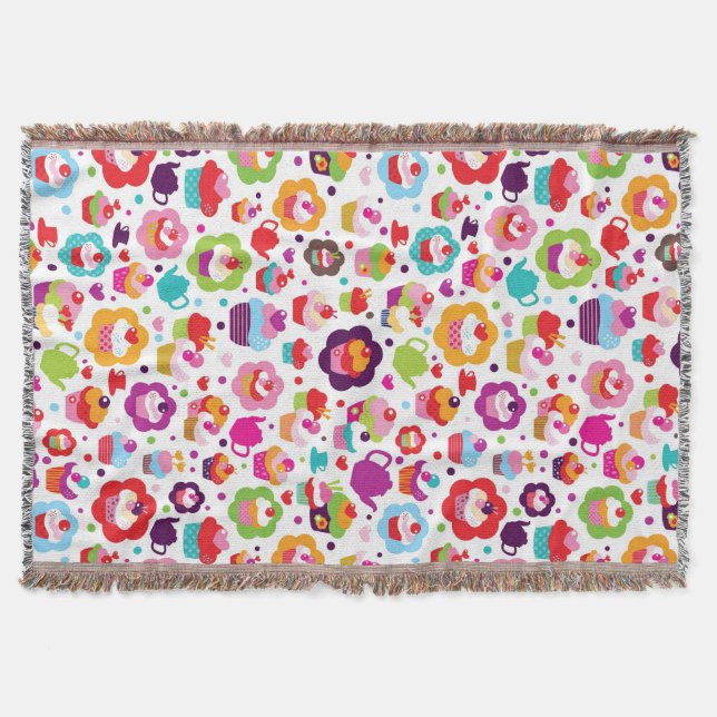 Gullig kopptårta och teakruka mysfilt (Framsidan)