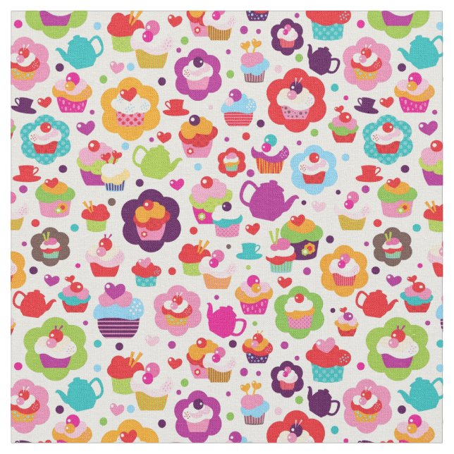 Gullig kopptårta och teakruka tyg (Närbild)