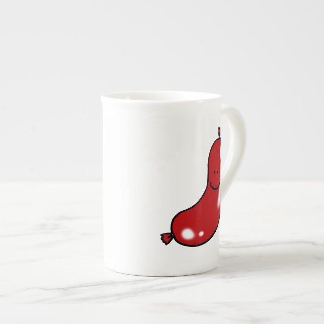 Gullig korv benporslin mugg (Framsida höger)