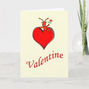 Gullig kräftor-/hummerhjärtavalentin helgkort