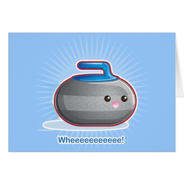 Gullig krullande sten hälsningskort (Framsidan Horizontal)