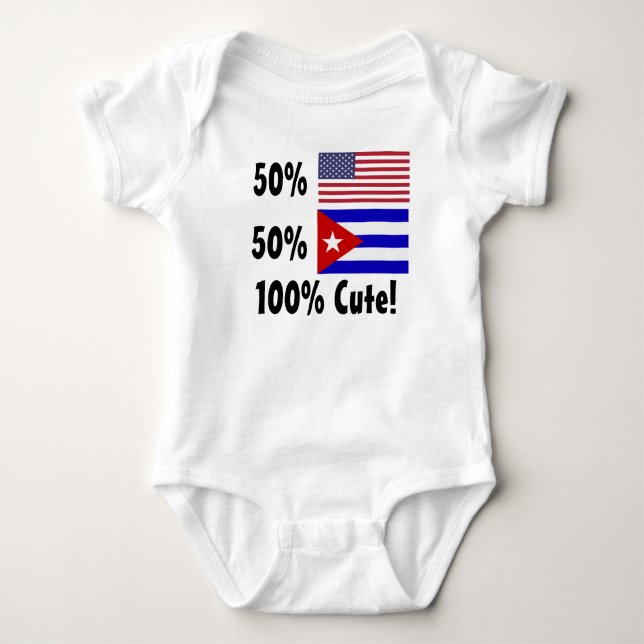 Gullig kuban 100% för 50% amerikan 50% t-shirt (Framsida)