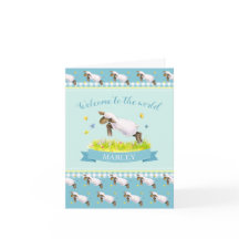 Gullig lambvälkomnande till världsaquanyfödd bebis