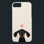 Gullig lång Haired taxvalp med hjärta<br><div class="desc">Rolig lång Haired Wienerhund</div>