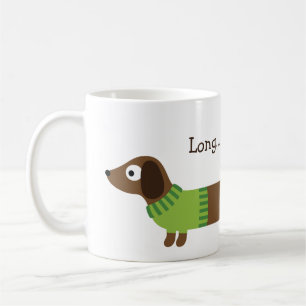 Gullig lång taxillustration kaffemugg