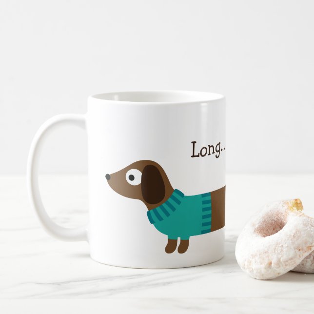 Gullig lång taxillustration kaffemugg (Med munk)