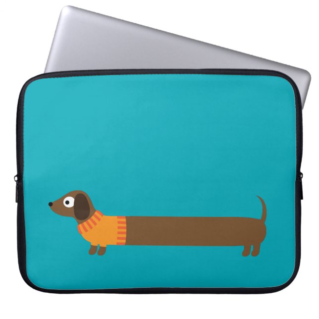 Gullig lång taxillustration laptop sleeve (Framsidan)