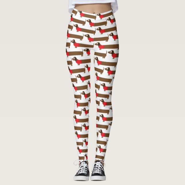 Gullig lång taxillustration leggings (Framsida)