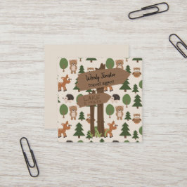 Gullig lantlig semester för resebyråman fyrkantigt visitkort