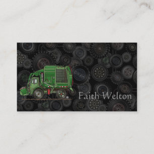 Gullig lastbil för soporlastbilsopor visitkort