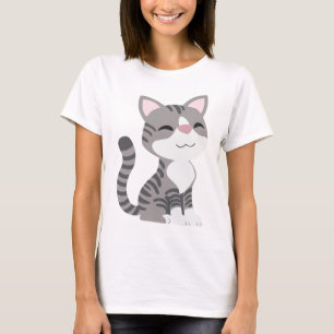 Gullig le grå tabby katt t-shirt